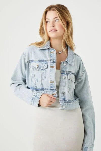 Cropped Denim Trucker Jacket | Forever 21 (US)