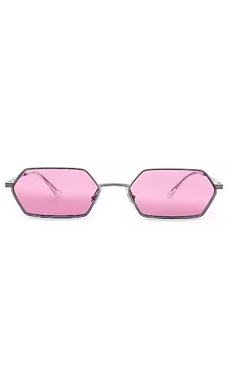 Yevi Sunglasses in Gunmetal & Pink | Revolve Clothing (Global)