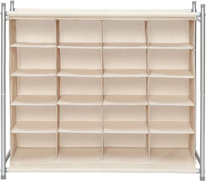STORAGE MANIAC 20-Cube Stackable Shoe Cubby Organizer, Free Standing Shoe Cube Rack for Entryway,... | Amazon (US)