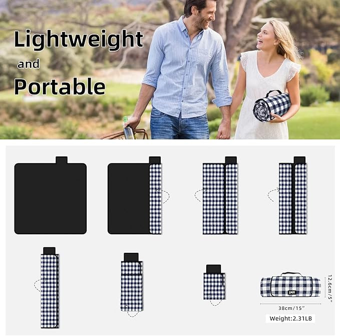 Picnic Blankets Machine Washable, 80''x80'' Extra Large Waterproof Sandproof Foldable Compact Bea... | Amazon (US)