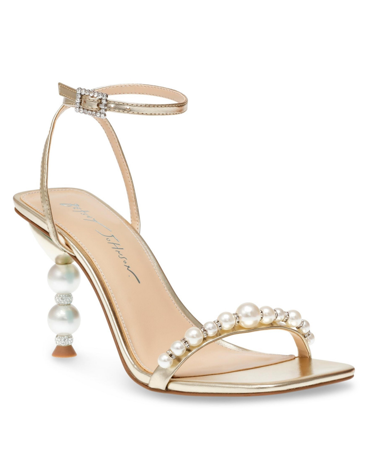 Betsey Johnson Women's Jacy Strappy Embellished Evening Sandals - Gold | Macy's