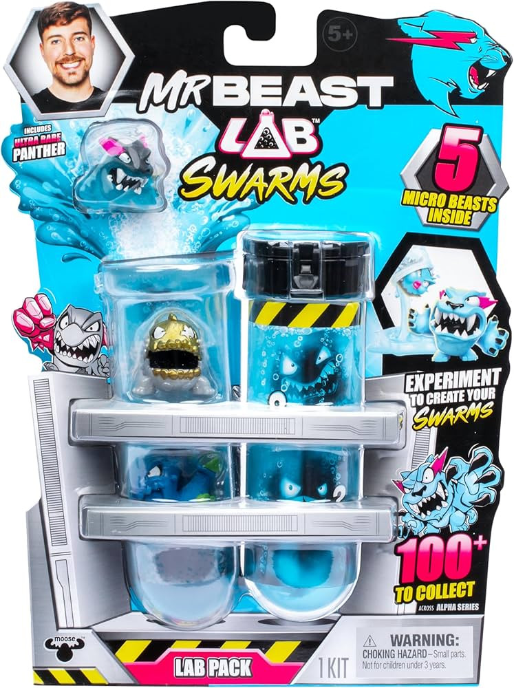 MrBeast Lab Swarms Lab Pack, Experiment by Adding Water, Shaking Test Tube & Revealing 5 PK of 1"... | Amazon (US)