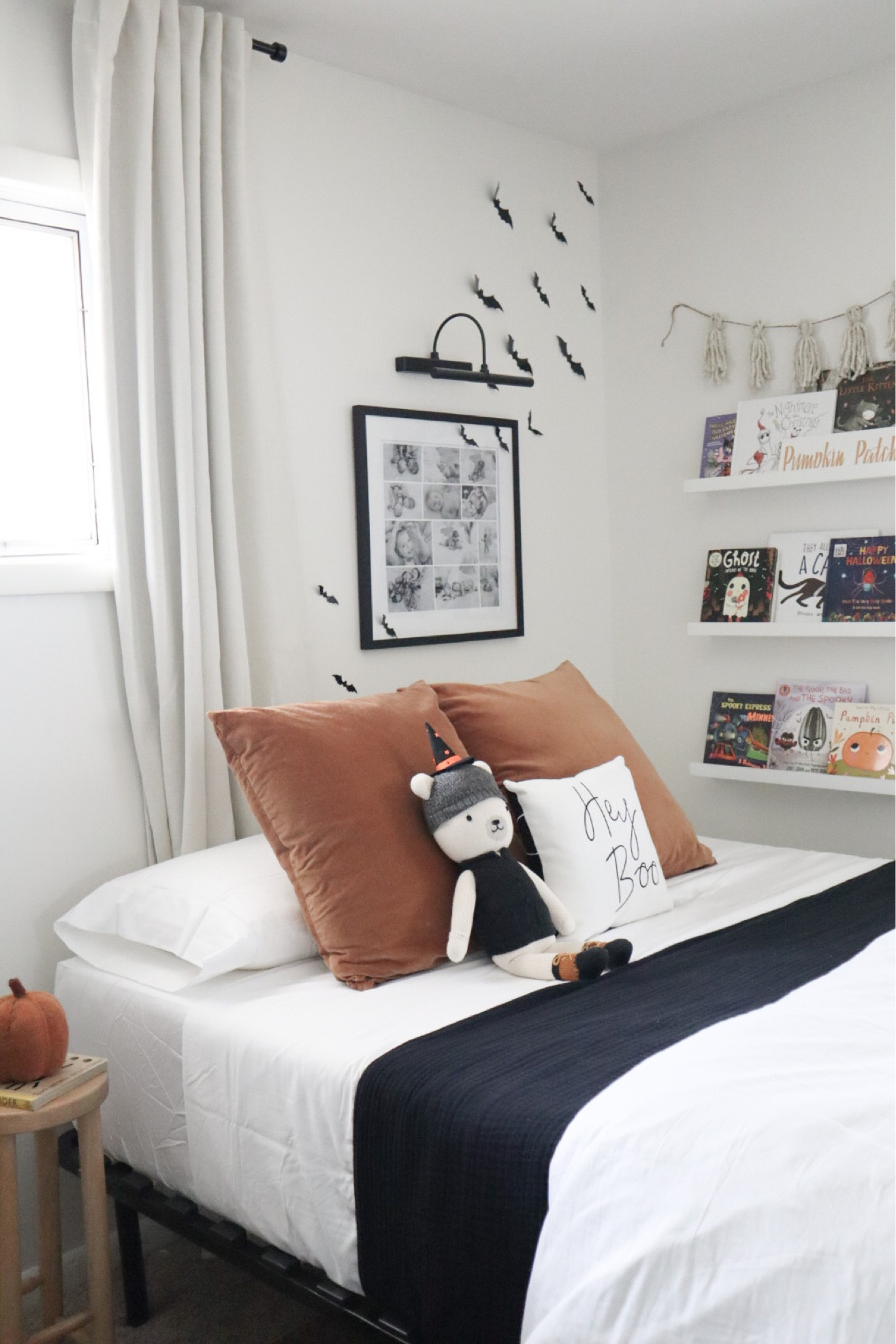 Kids bedroom decor, Halloween style, kids room for Halloween, kids bedding, kids bookshelves  

#LTKHalloween #LTKkids #LTKhome