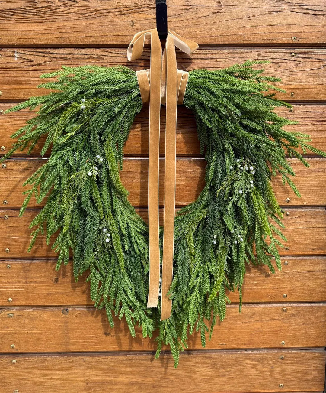 Norfolk Pine Christmas Wreath: Cascading Faux Pine, Natural Touch, 6 Sizes. NEW Mini Wreath Sets ... | Etsy (US)