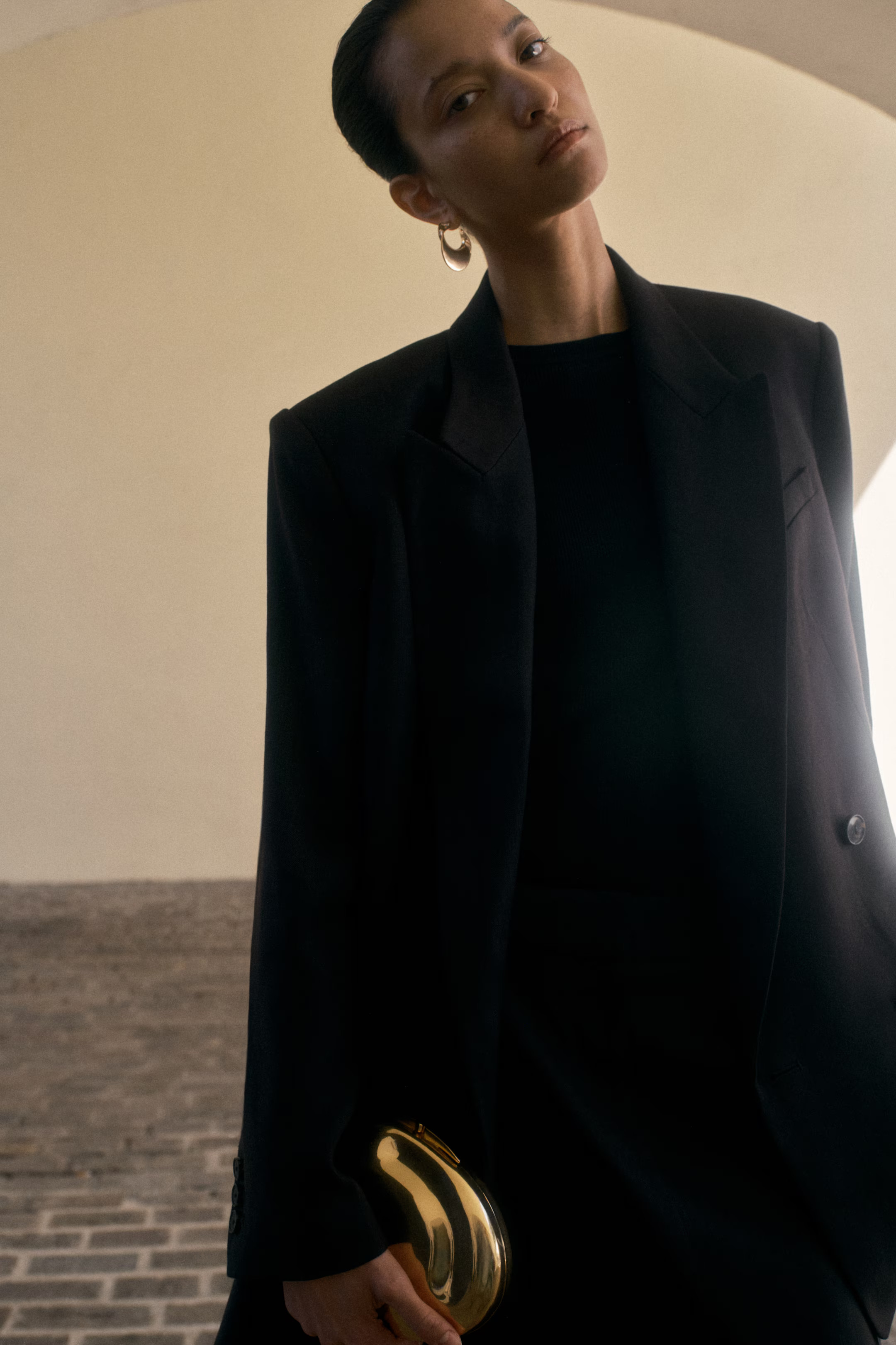 Americana en mezcla de lino - Marrón oscuro - MUJER | H&M ES | H&M (FR, IT, ES, PT, BE)