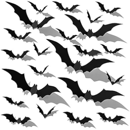 Amazon.com: Bats Wall Decor, 88 Pcs DIY 3D Bats Halloween Decorations, 4 Different Sizes PVC Bat ... | Amazon (US)