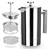 Amazon.com: Secura French Press Coffee Maker, 304 Grade Stainless Steel Insulated Coffee Press wi... | Amazon (US)