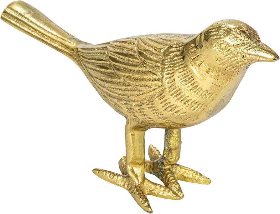 Creative Co-Op Cast Aluminum Bird Accent Decor, Gold | Amazon (US)