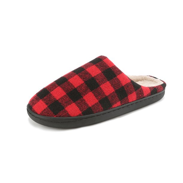 Braveman Men's Holiday Plaid Slide On House Slippers - Walmart.com | Walmart (US)