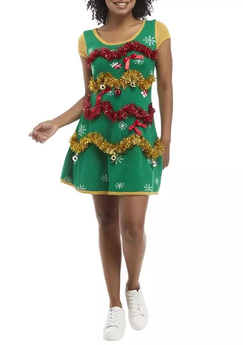 Women's Cap Sleeve Christmas Tree Dress | Belk