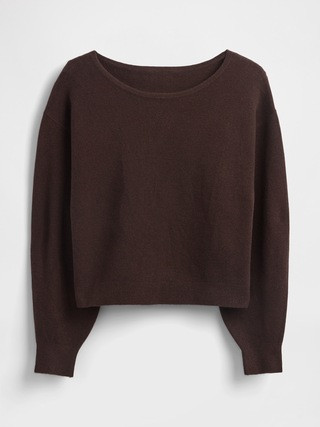 CashSoft Stretch Lantern-Sleeve Crop Sweater | Gap (US)
