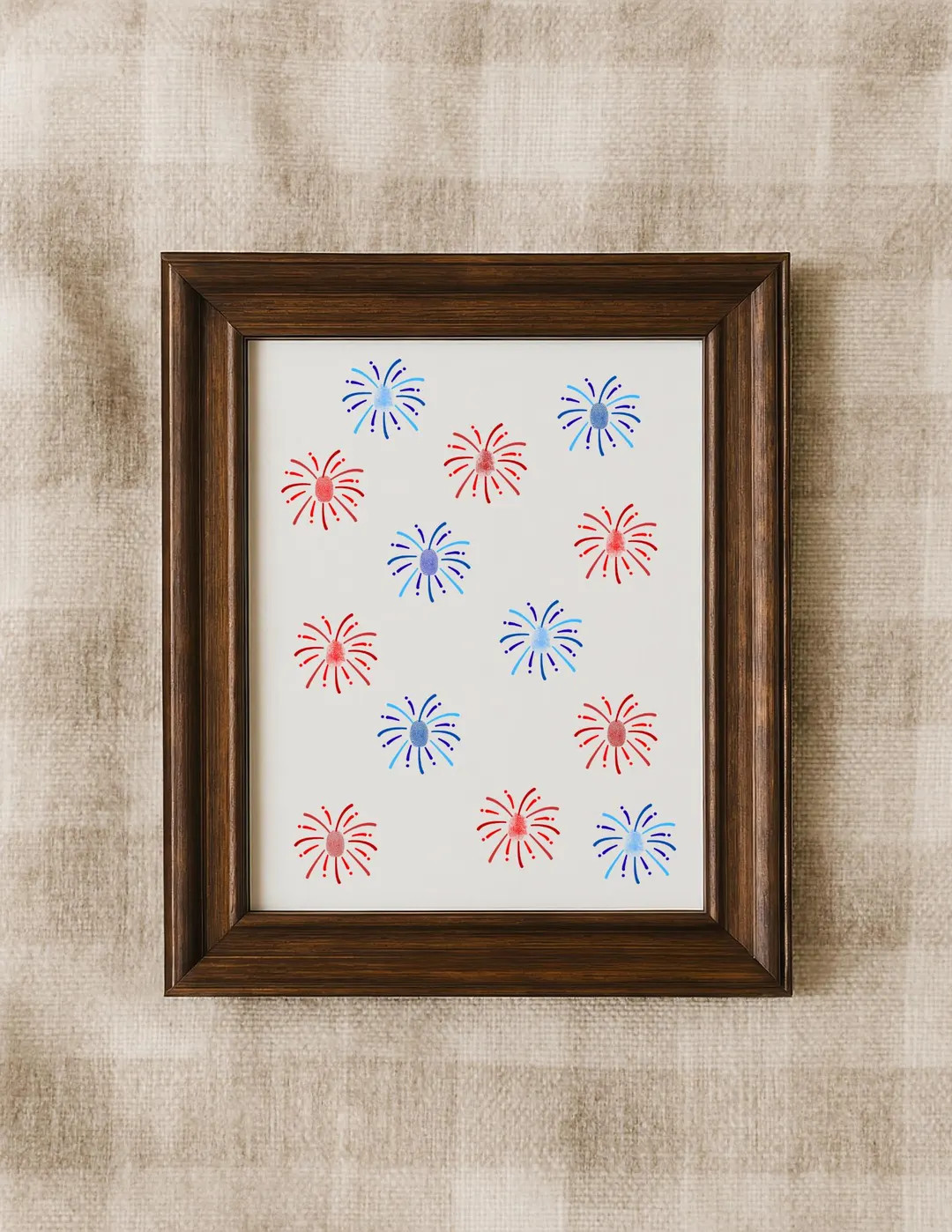 fourth of july fingerprint craft for kids | fireworks thumbprint art printable | independence day... | Etsy (Global)