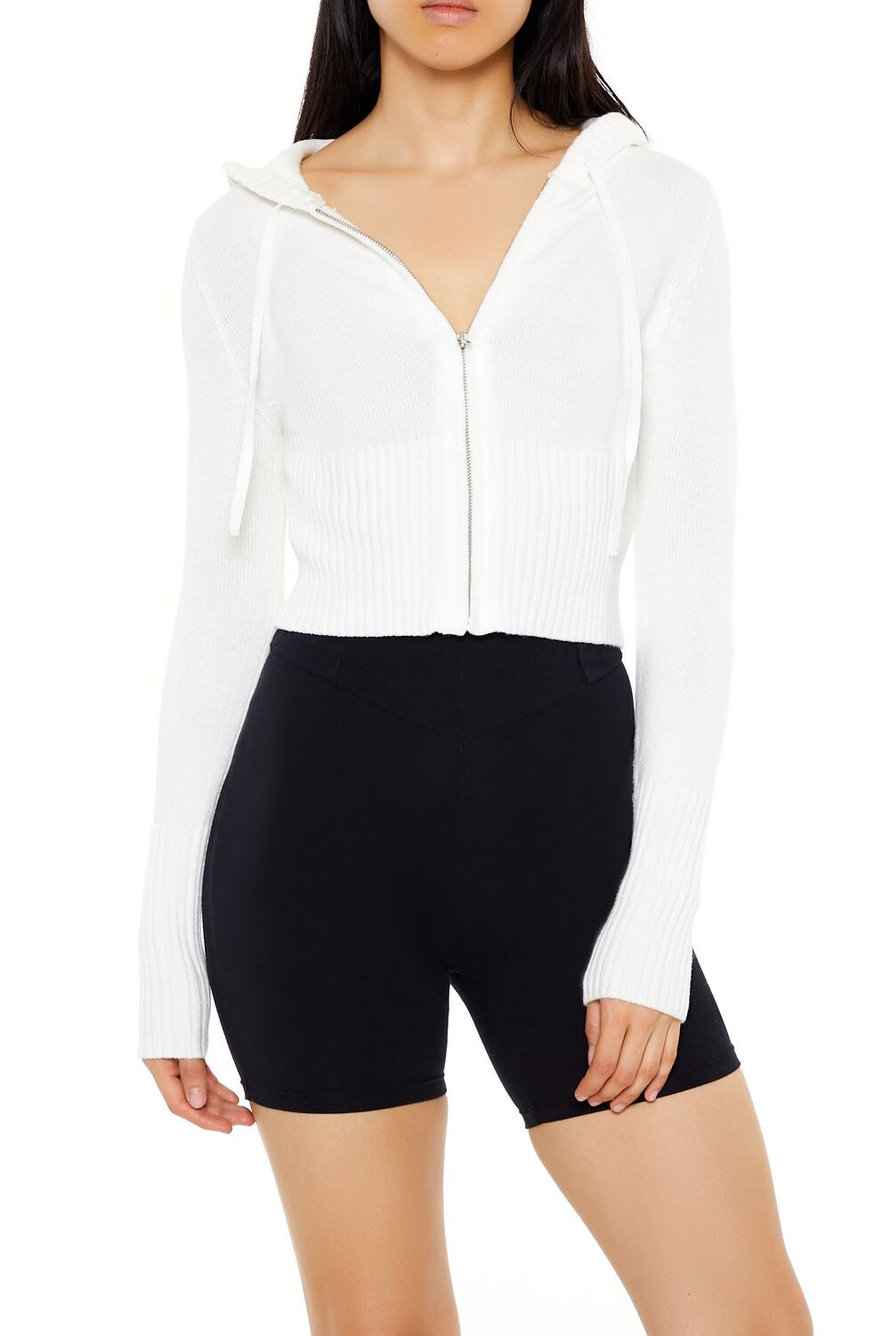 Sweater-Knit Zip-Up Hoodie | Forever 21