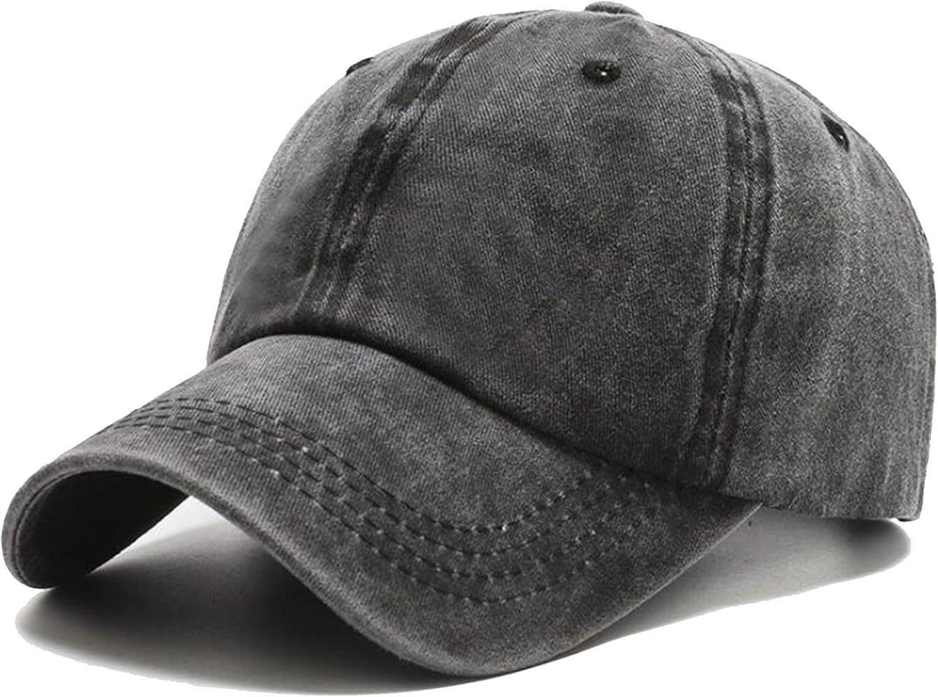 Vintage Washed Distressed Cotton Dad Hat Baseball Cap Adjustable Trucker Unisex Hats | Amazon (US)