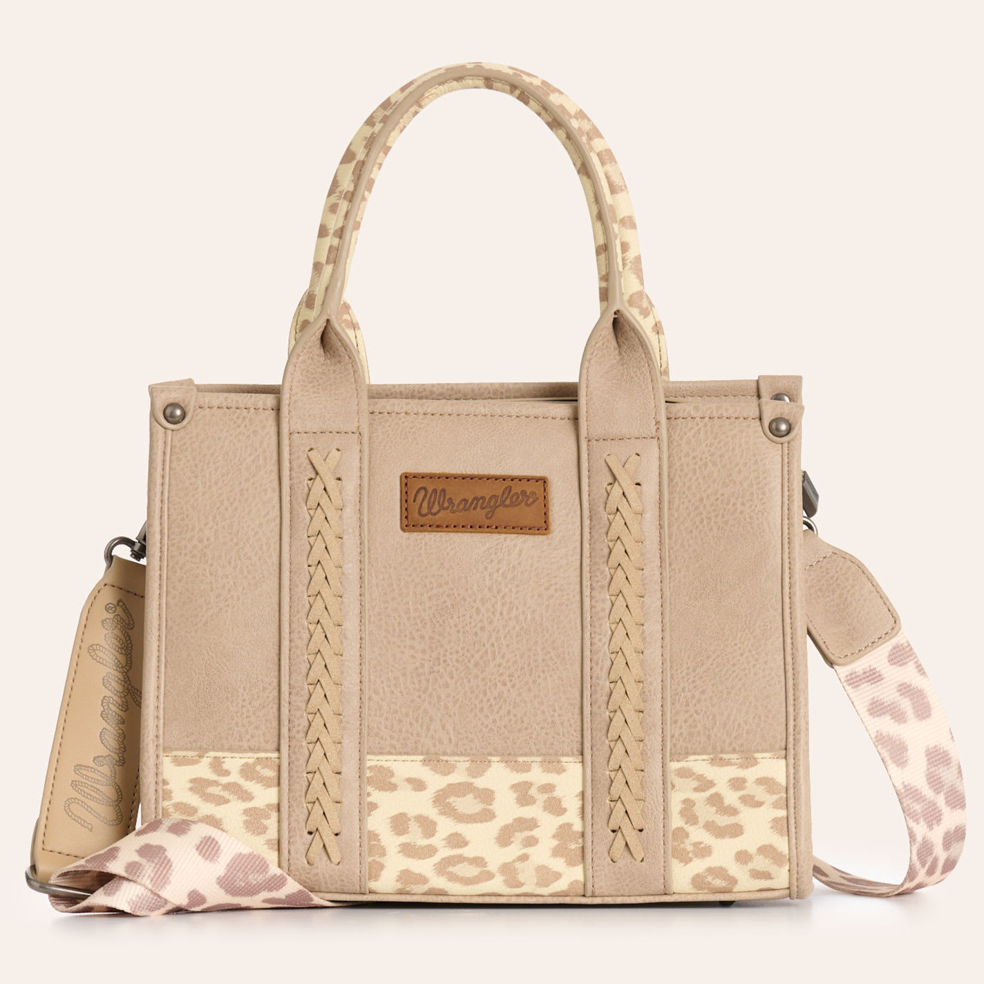 Wrangler Beige Leopard Print Medium Tote Bag - NOSZ - From Cavender's - Women's | Cavender's