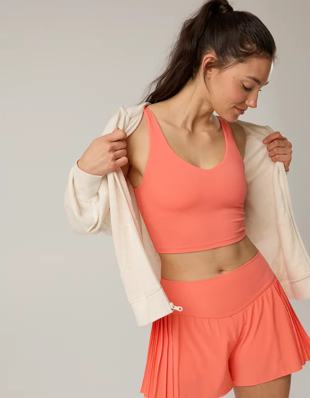OFFLINE By Aerie Real Me Low Key Longline Sports Bra | American Eagle Outfitters (US & CA)