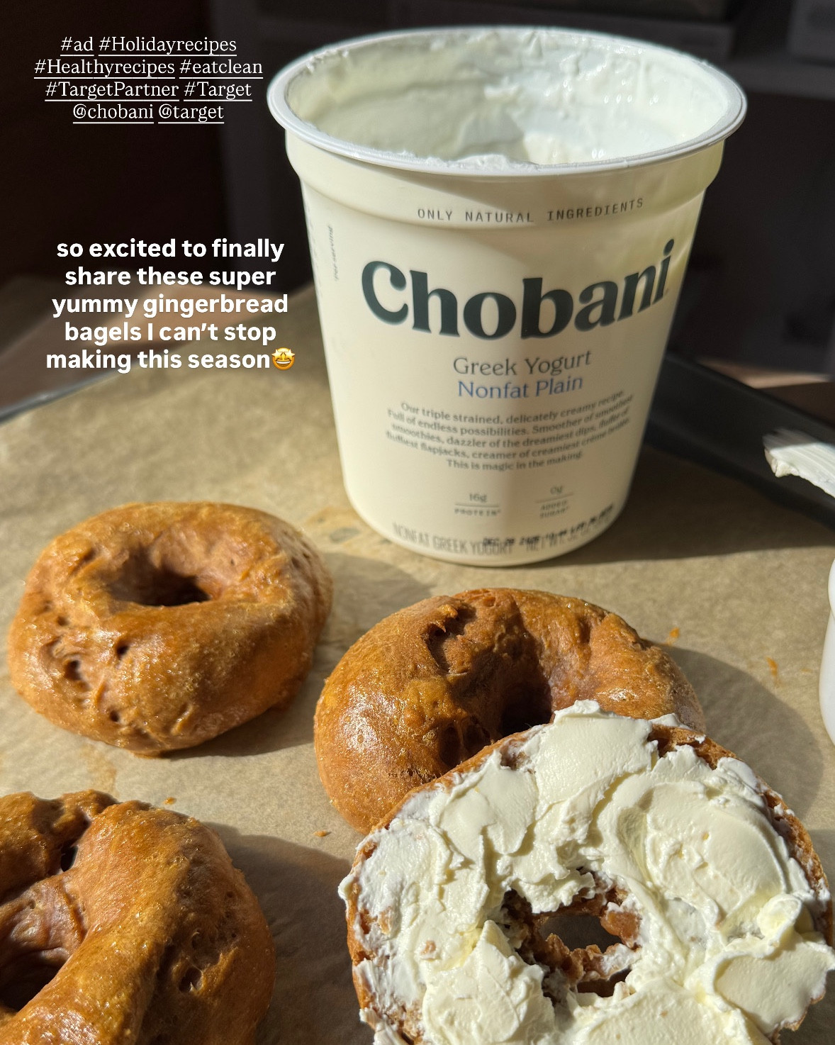 #ad HOMEMADE GINGERBREAD BAGELS🥯🎄

With the easiest healthy swap thanks to @chobani Greek yogurt! This adds so much great texture & added protein to this recipe, you truly wouldn’t believe these are made with only a handful of simple ingredients.

Comment RECIPE for the details sent directly your way!

…and be sure to snag some @chobani Greek yogurt @target to sneak into all of your festive cooking & baking adventures this season - find my favs linked on my @shop.ltk below🤎

xx #goodnesswithg #Holidayrecipes #Healthyrecipes #eatclean #TargetPartner #target

#LTKSeasonal #LTKfoodie #LTKHoliday