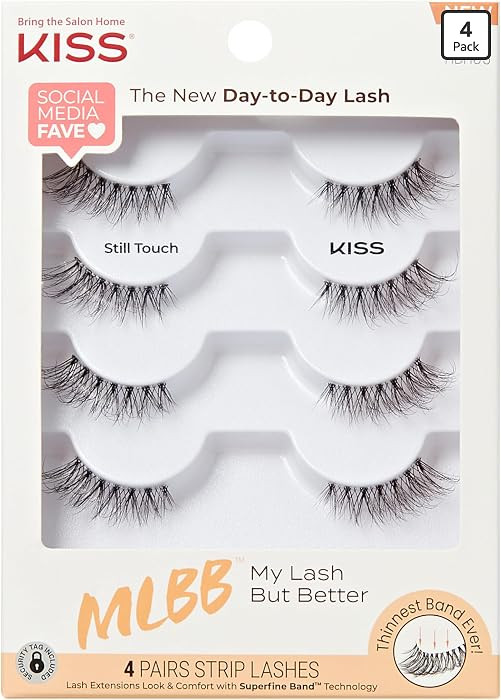 Kiss My Lash But Better, False Eyelashes, 'Still Touch', 7mm-15mm, Includes 4 Pairs Strip Lashes,... | Amazon (US)
