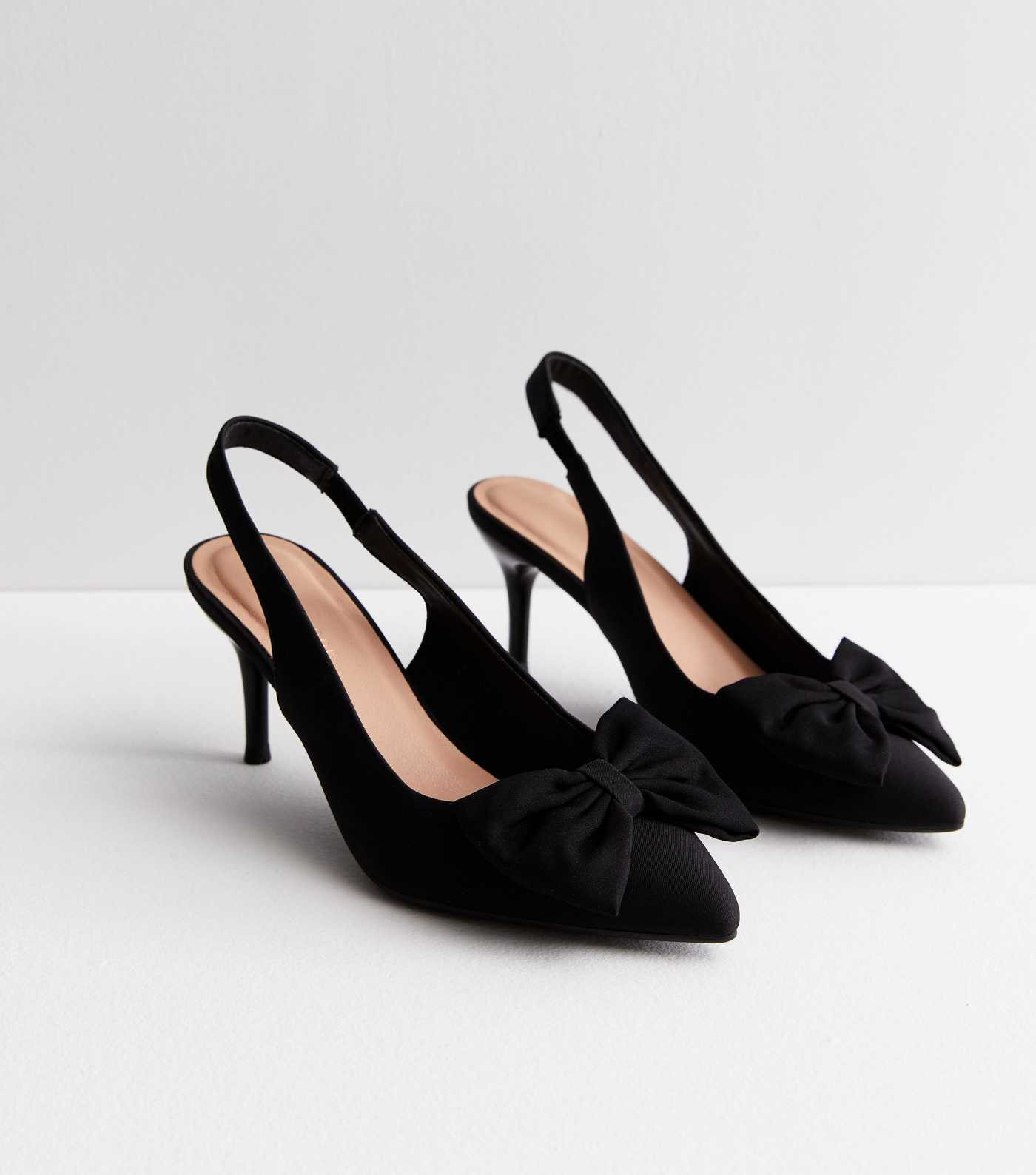 Black Bow Slingback Court Shoes | New Look | New Look (UK)