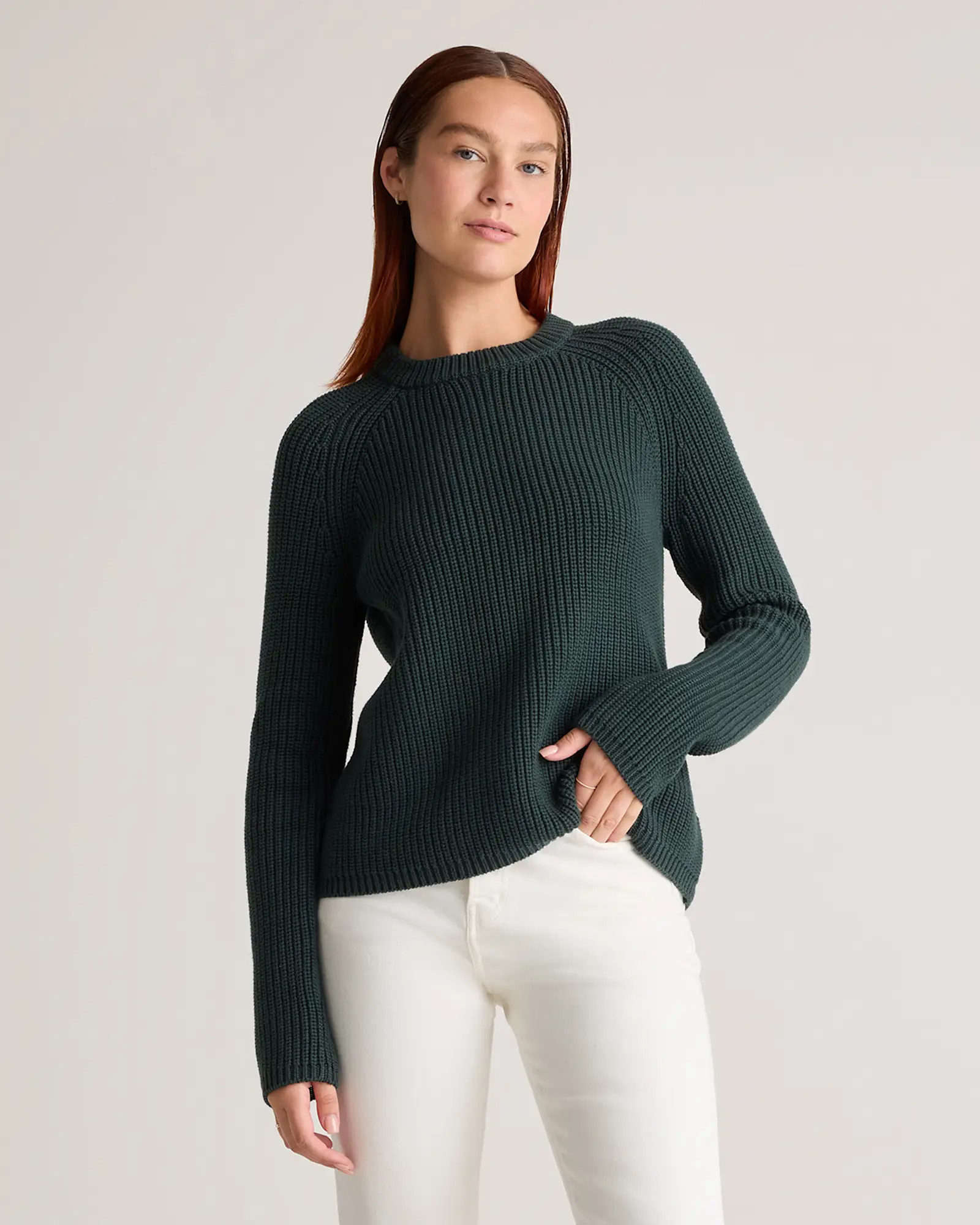 Women's 100% Organic Cotton Fisherman Crew Sweater | Quince