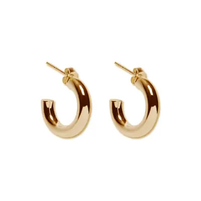Argento Vivo Sterling Silver Mini Tube Hoop Earrings in Gold at Nordstrom | Nordstrom