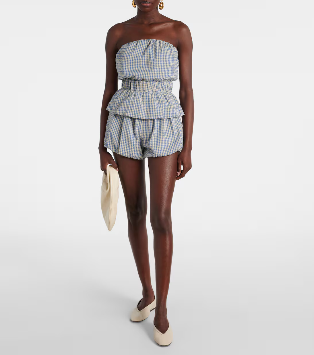 Aurelia gingham strapless cotton top | Mytheresa (US/CA)