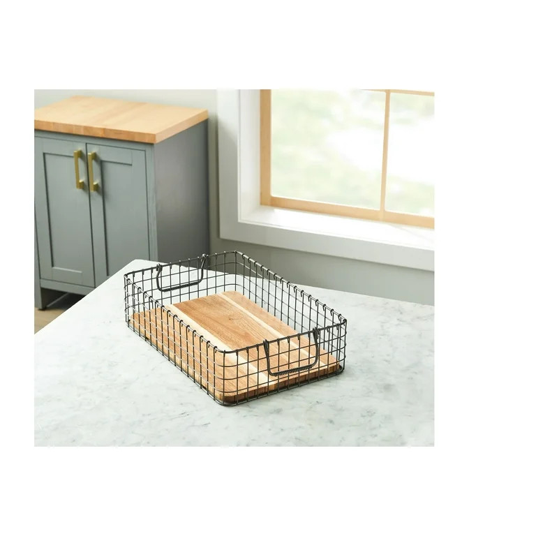 Better Homes & Gardens- Gray Rectangle Wire Serving Tray, 16 in L x 10.38 in W | Walmart (US)