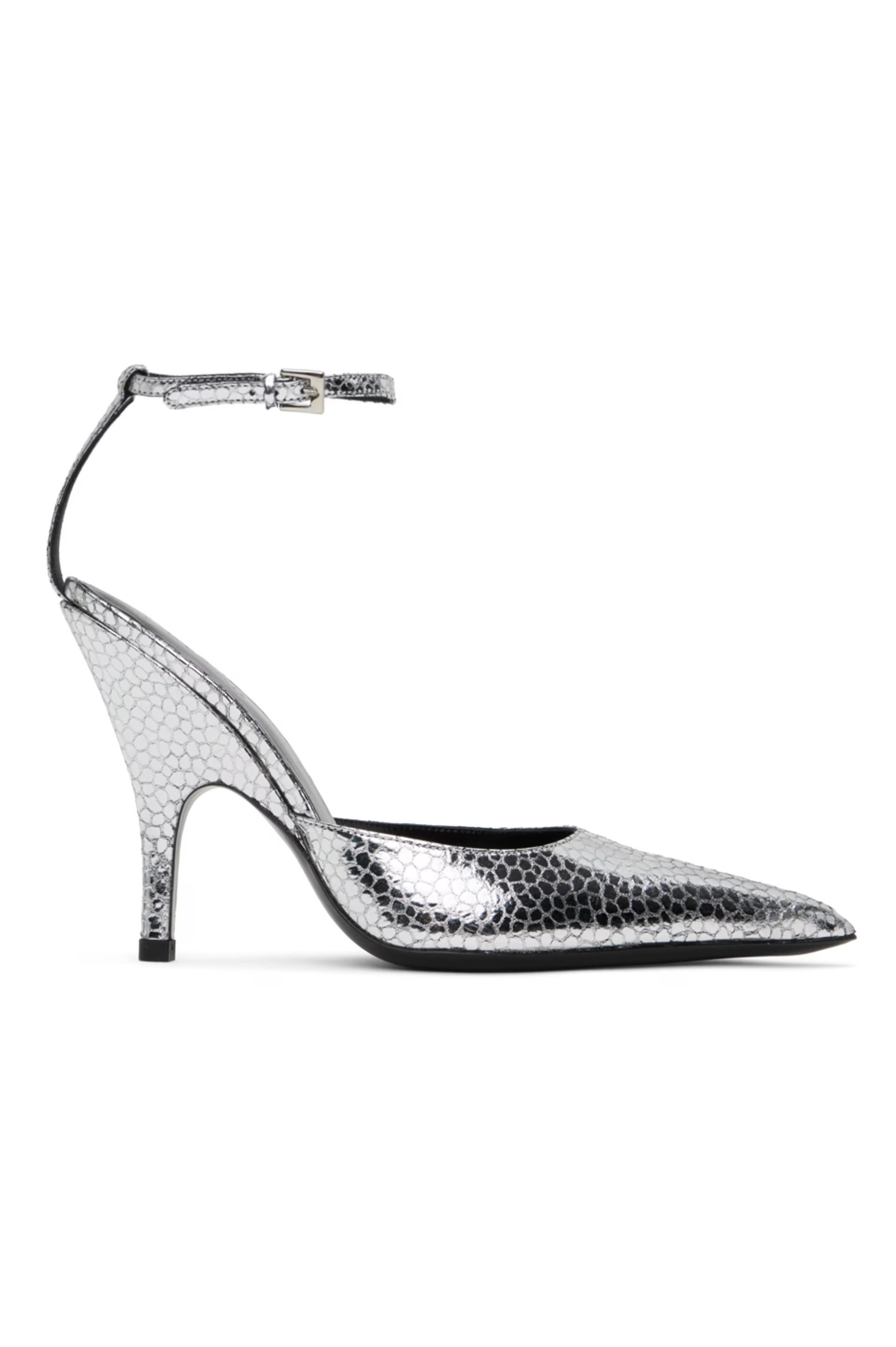 BY FAR - Silver Eliza Heels | SSENSE