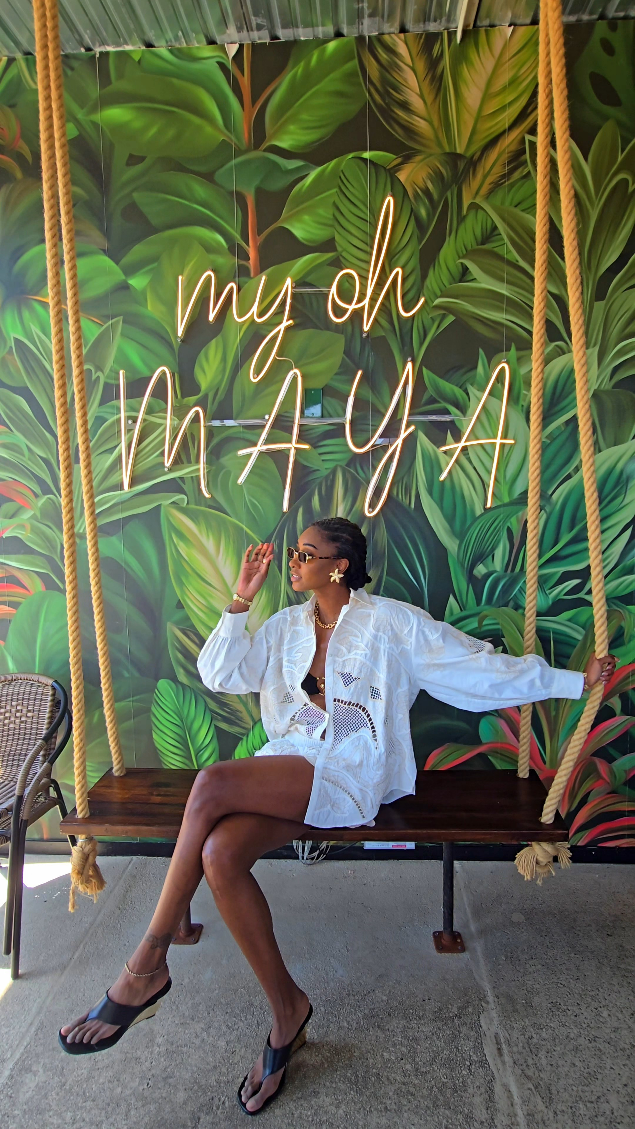 A look made for golden hour. 🤍I styled this oversized embroidered ARRANGE set with black and gold Nine West wedge sandals for an effortless take on quiet luxury. The relaxed proportions, architectural accessories, and warm neutral palette make it one of my favorite summer combinations for resort weekends, rooftop cocktails, luxury hotel stays, or simply feeling elevated wherever the day takes you.I've linked every piece so you can recreate the look or make it your own. Shop the full edit below. ✨

#LTKSeasonal #LTKTall #LTKootd