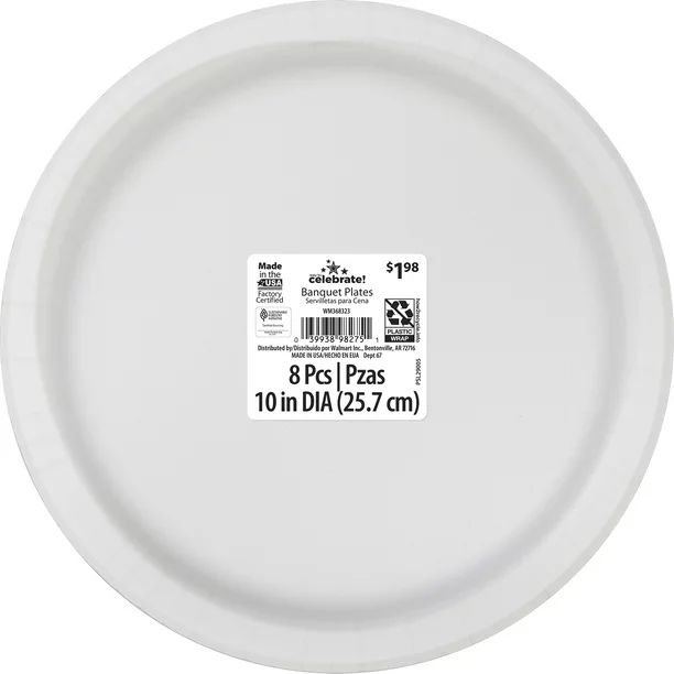 American Flag Disposable Paper Plates, 10", 8Ct. Way to Celebrate | Walmart (US)