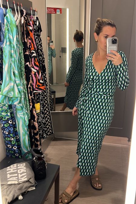 DVF x Target just dropped a limited capsule collection! 

Run if you’ve always wanted one of DVF famous wrap dresses. Wearing an XXS. 

This green, blue, black wrap dress is so chic. 

Perfect Easter dress, spring break dress, vacation dress, work dress 

#LTKworkwear #LTKtravel #LTKfindsunder50