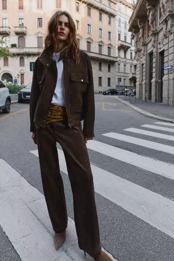 OVERSIZE FAUX SUEDE BOMBER JACKET | Zara UK