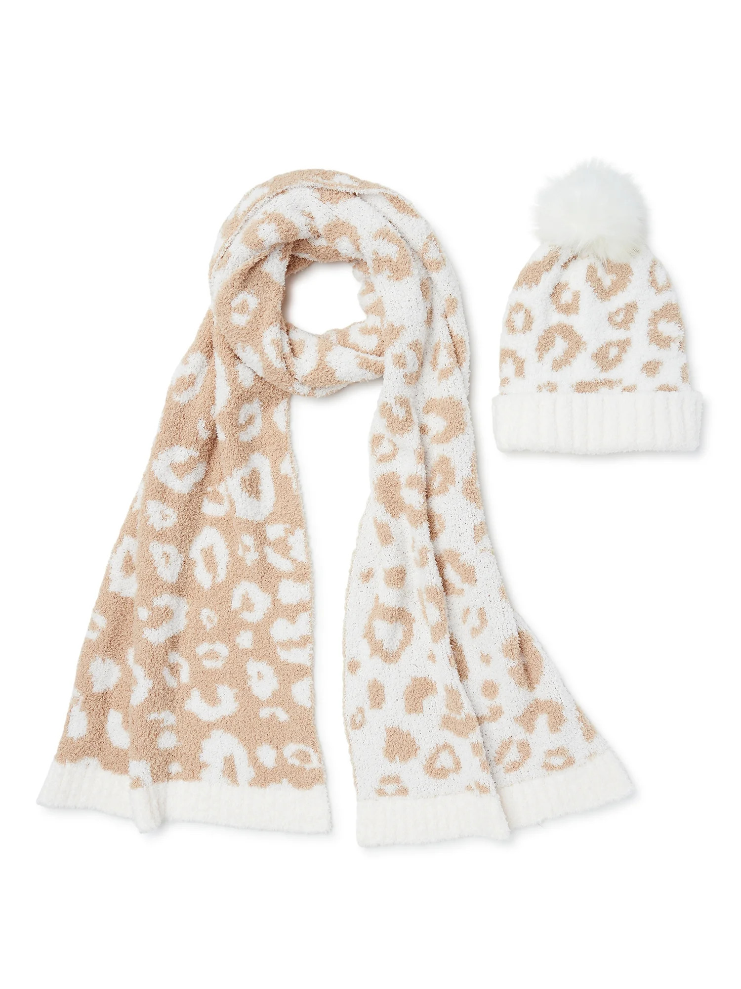 Time and Tru Adult Women's Cozy Beanie and Scarf Set, 2-Piece - Walmart.com | Walmart (US)