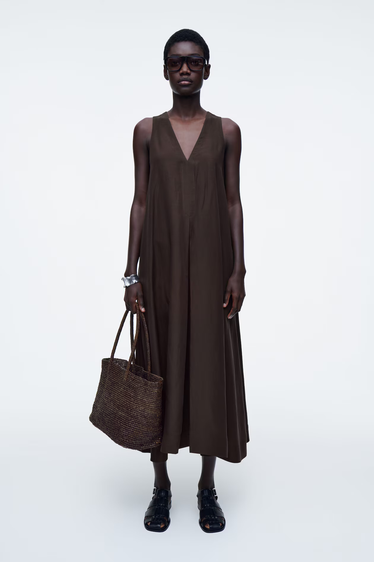 MINI WOVEN TOTE BAG - RAFFIA - DARK BROWN | COS UK