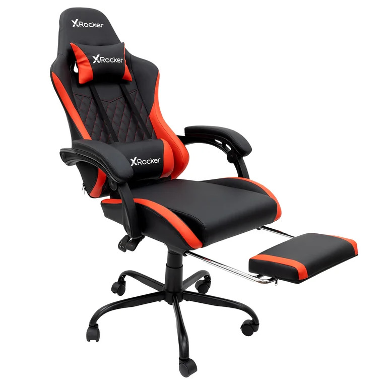 X Rocker Apex PC Gaming Chair with Massage Function and Footrest, Red - Walmart.com | Walmart (US)