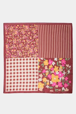 Brown Mixed Print Scarf | Avara