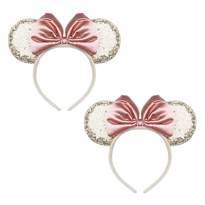Mouse Ears Headbands ,2Pcs Shiny Bows Mouse Ears for Kids Girls Women Princess Party Decorations ... | Amazon (US)