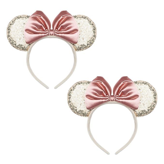Mouse Ears Headbands ,2Pcs Shiny Bows Mouse Ears for Kids Girls Women Princess Party Decorations ... | Amazon (US)