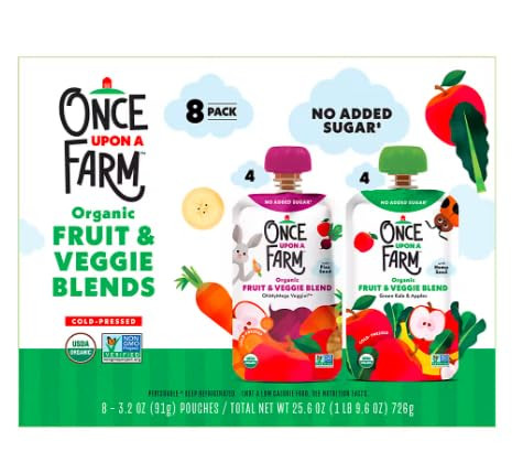 Once Upon A Farm Organic Fruit & Veggie Blends, 8 ct. | Amazon (US)