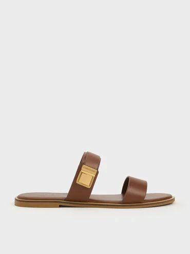 Dove Double-Strap Sandals
 - Dark Brown | Charles & Keith UK
