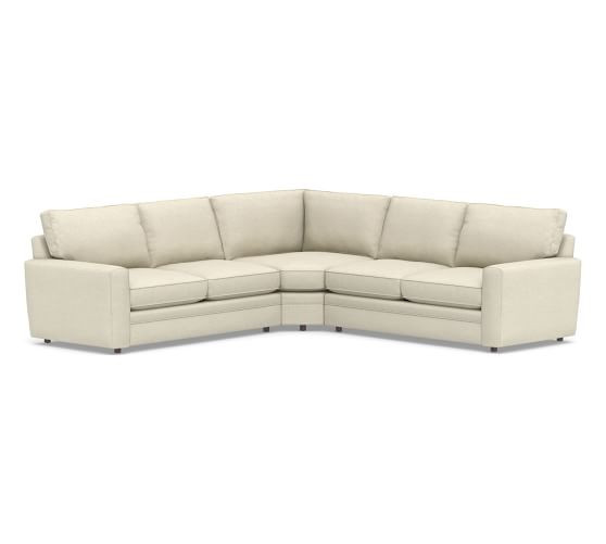 Pearce Square Arm Upholstered 3-Piece L-Sectional with Wedge | Pottery Barn (US)