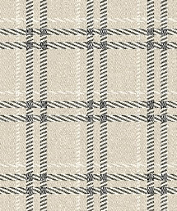 NextWall Calverlay Plaid Peel and Stick Wallpaper (Linen & Ebony) | Amazon (US)