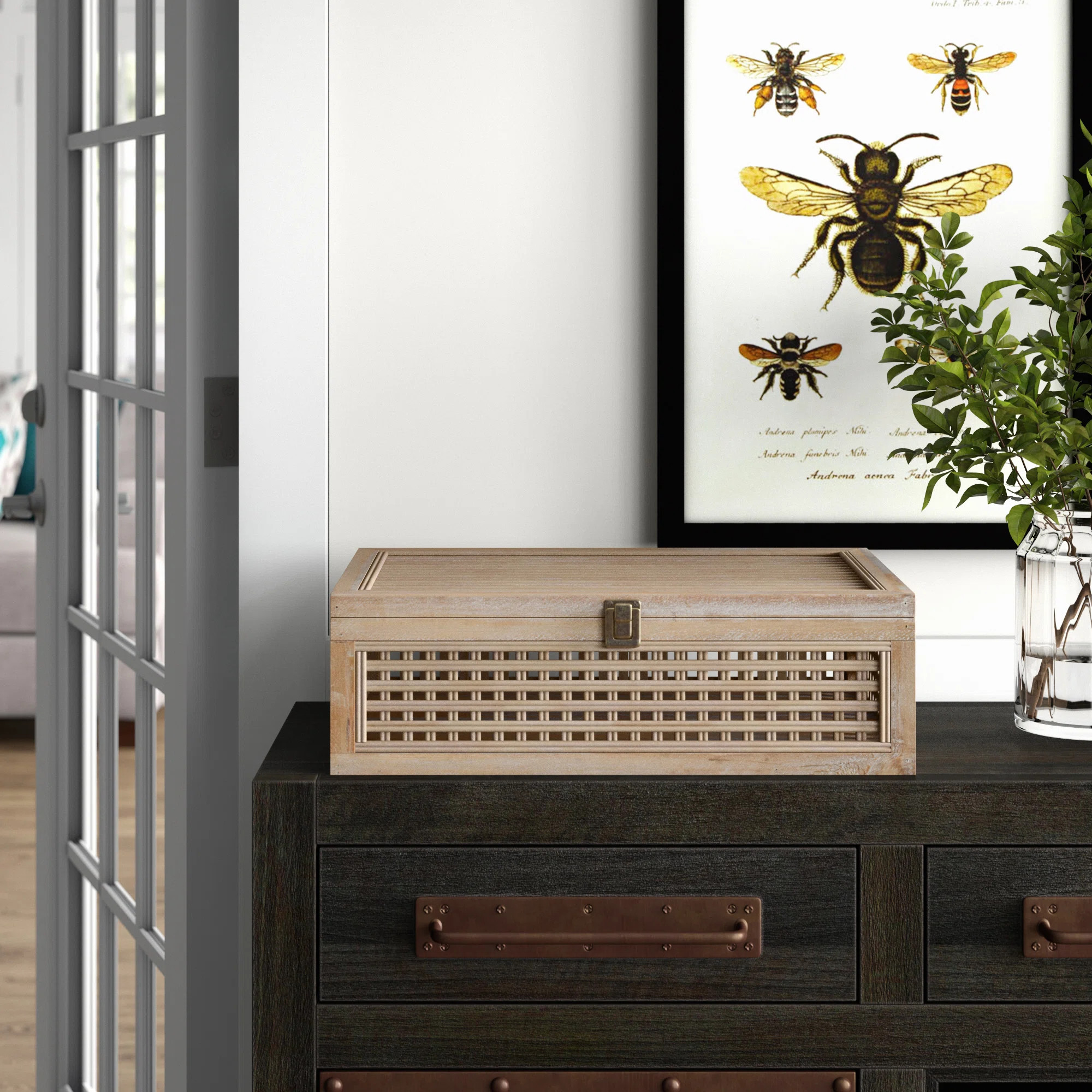 Roehl Brown Bamboo and Fir Wood Woven Box | Wayfair North America
