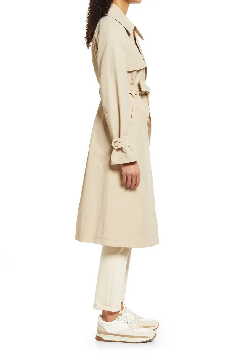Sam Edelman Double Breasted Nylon Trench Coat | Nordstrom | Nordstrom