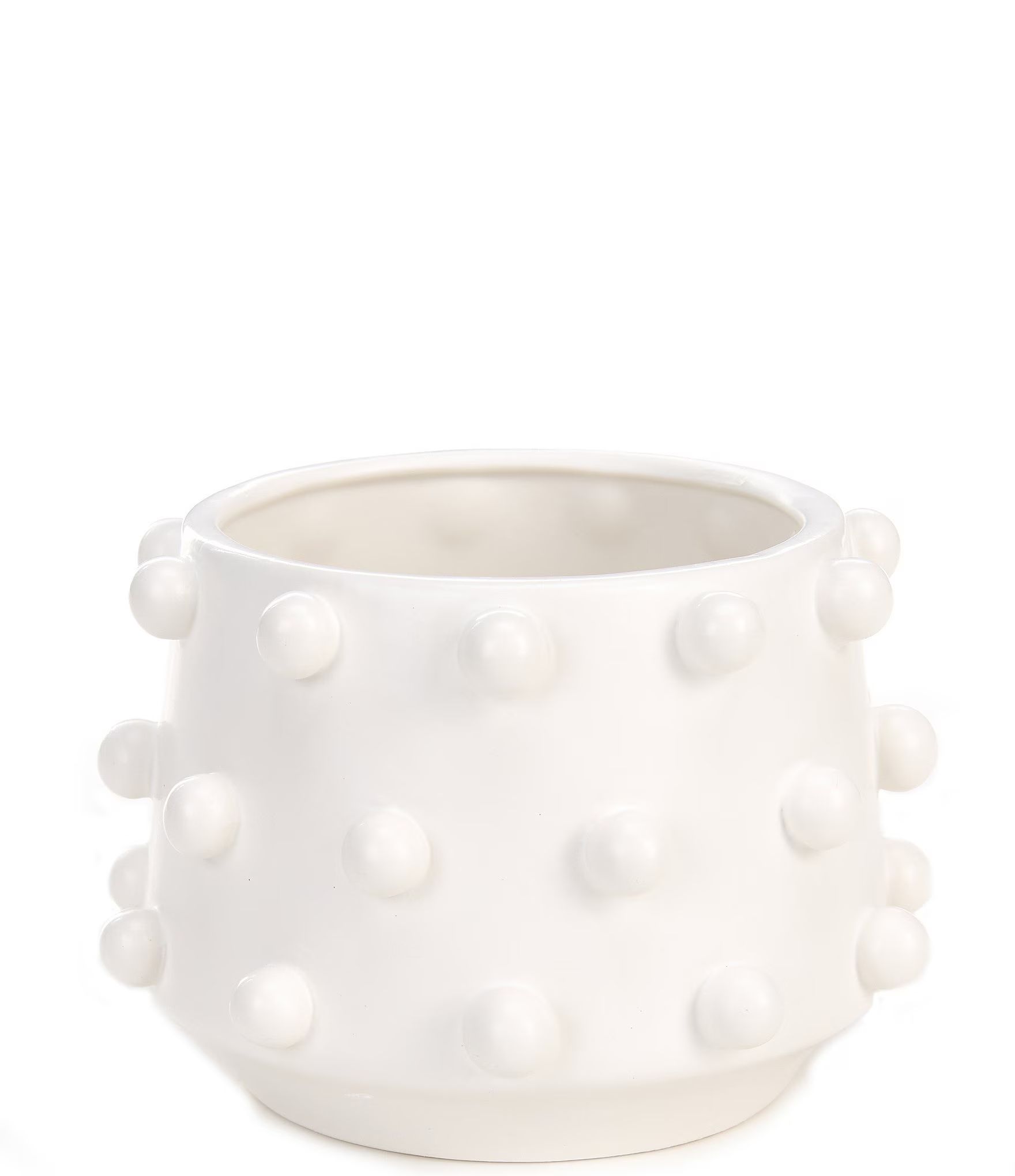 Simplicity Collection White Hobnail Ceramic Pot | Dillard's