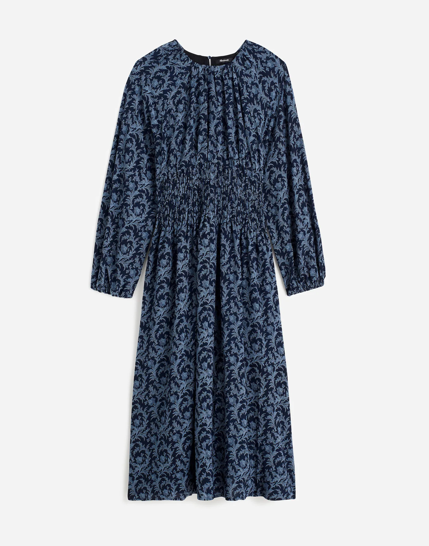 Bubble-Sleeve Smocked Midi Dress in Floral | Madewell