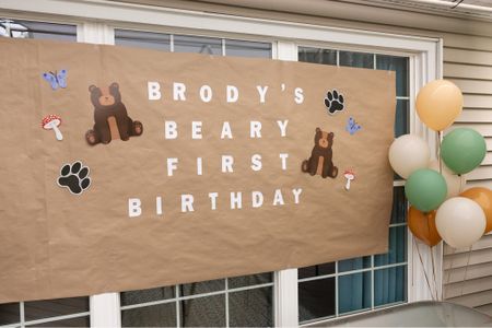 DIY birthday sign made entirely out of craft paper and sticker letters. Really easy and cheap alternative! 🧸🎈

| birthday party decor, signage, diy project, woodlands party, baby’s first birthday, beary first birthday |

#LTKhome #LTKbaby #LTKkids