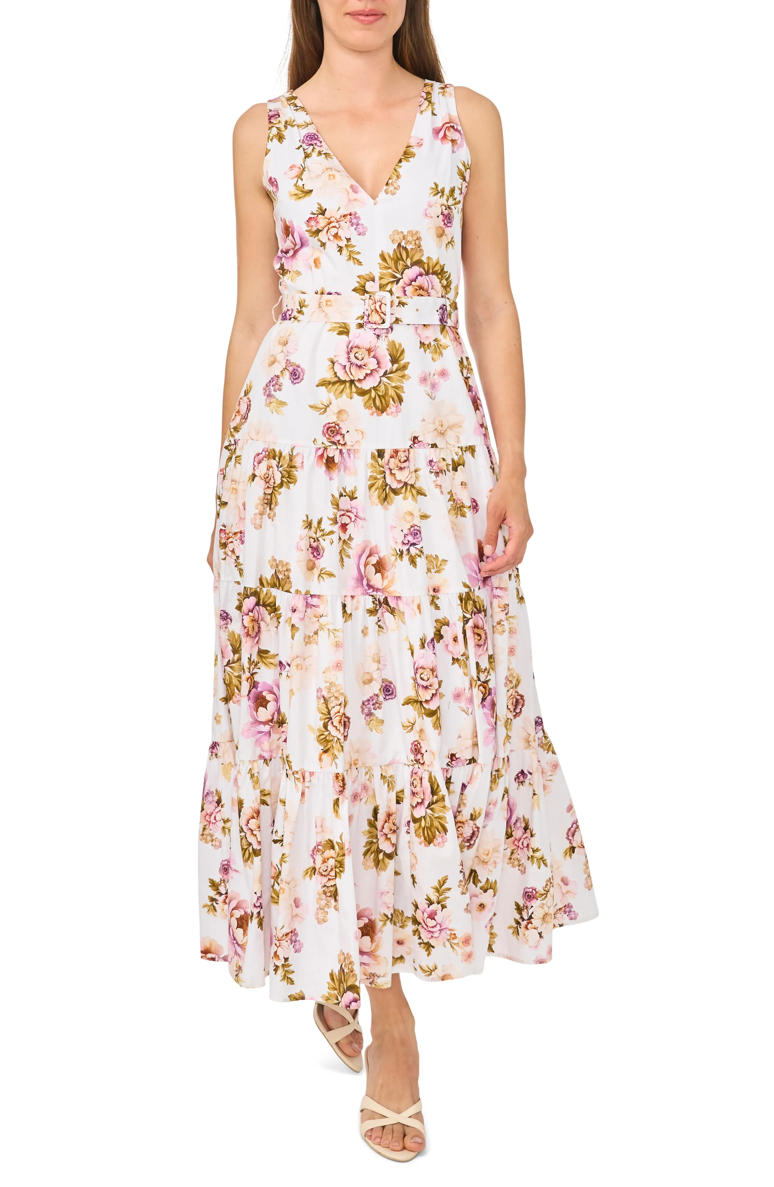 Floral Sleeveless Belted Cotton Maxi Dress (Women) | Nordstromrack | Nordstrom Rack