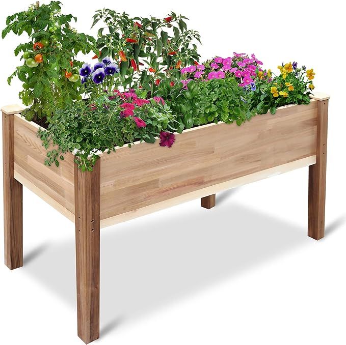 Jumbl Raised Canadian Cedar Garden Bed | Elevated Wood Planter for Growing Fresh Herbs, Vegetable... | Amazon (US)