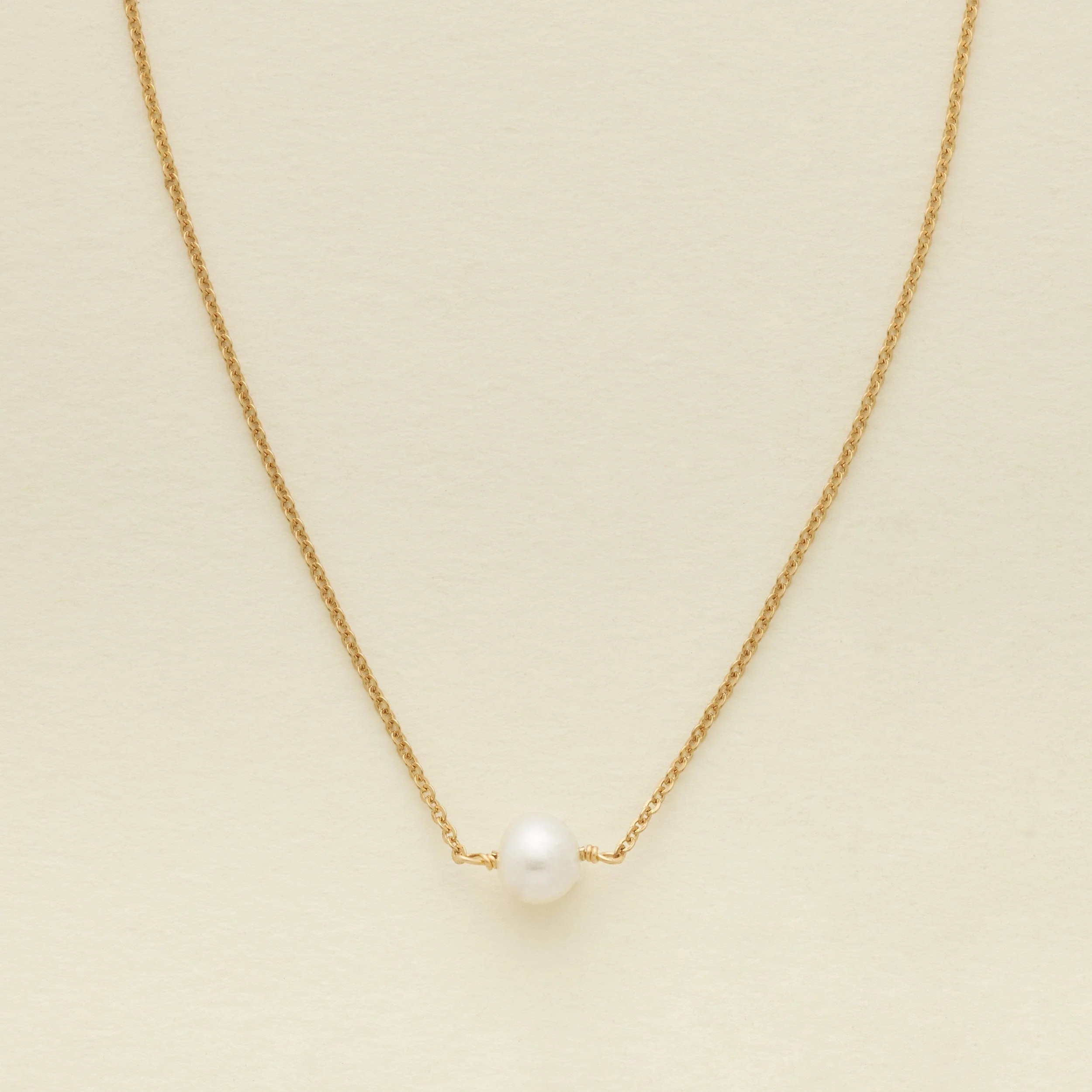 Made By Mary Pearl Choker Necklace | Simple, 14k Gold Filled, Delicate | Made By Mary | Made By Mary